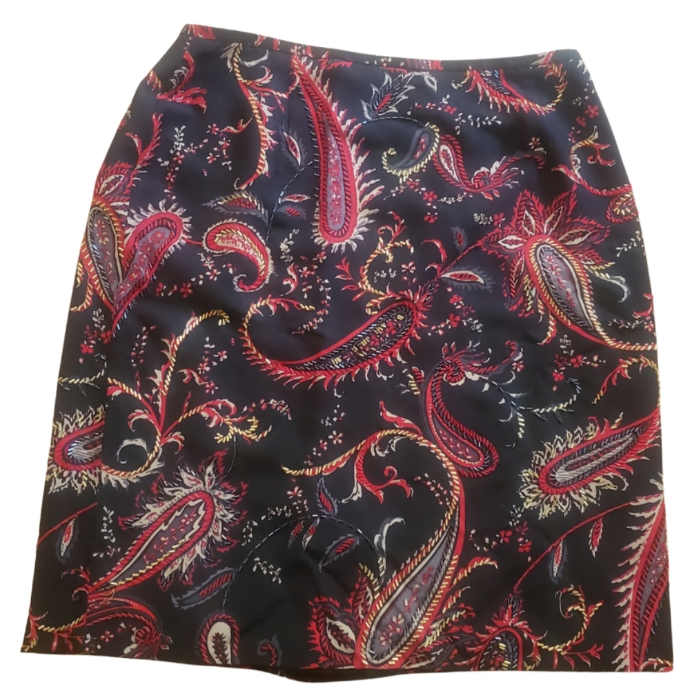 Vintage Casual Corner A-line Paisley Print skirt size 10